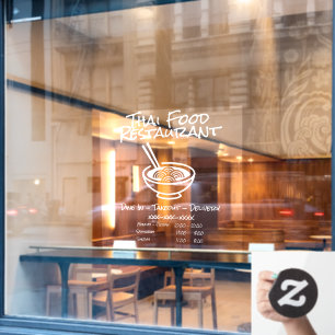 Customize Thai Pho Restaurant Business Info Window Cling