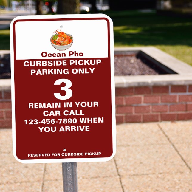 Customize Thai Restaurant Curbside Pickup Parking Metal Sign (Creator Uploaded)