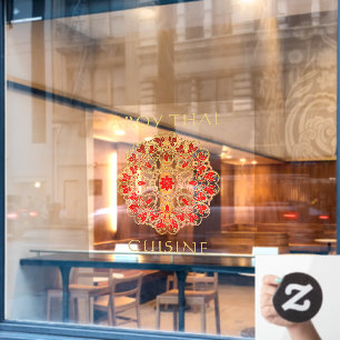 Customize Thai Restaurant Front Advertising  Windo Window Cling