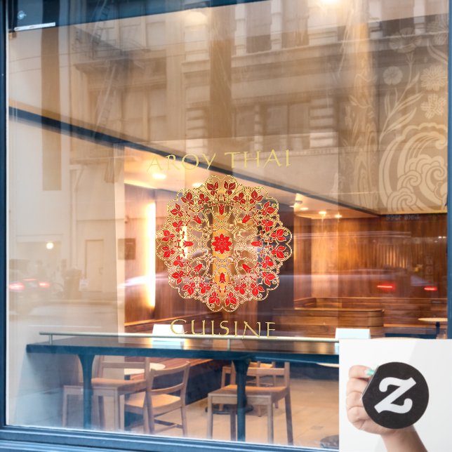 Customize Thai Restaurant Front Advertising  Windo Window Cling (Cafe Window)