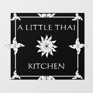 Customize Thai Restaurant Thailand Flower Window Cling