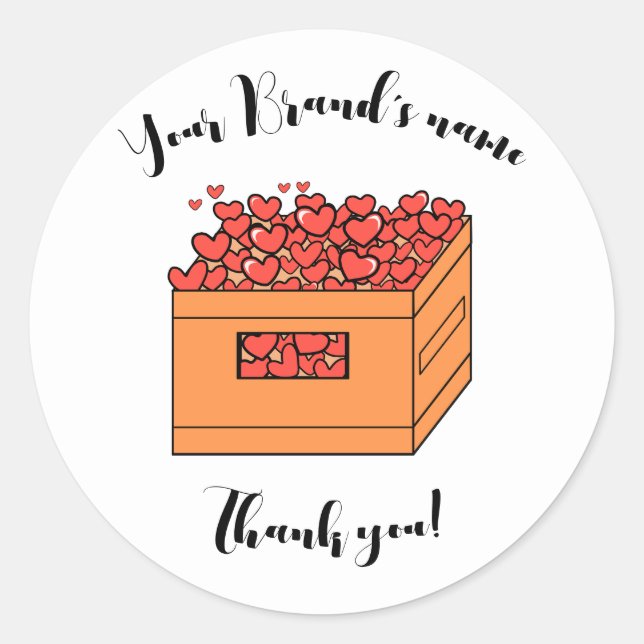Customize Thank You Sticker | Box of Hearts (Front)