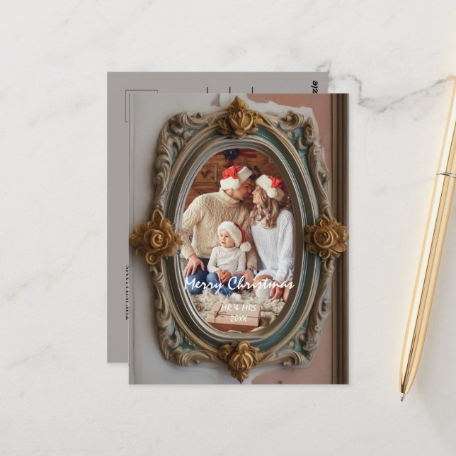 Customize the ancient frame with your photo postcard (Front/Back In Situ)