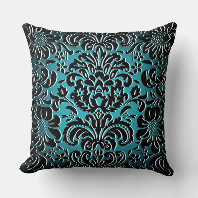 Customize The Colour "Mock Flock" Floral Pattern 4 Throw Pillow (Front)