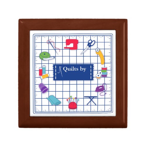 Customize the Label Quilt Time Keepsake Box