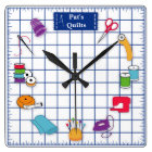 Customize the Label Quilt Time Square Wall Clock