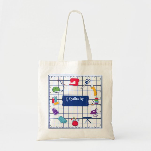 Customize the Label Quilt Tote Bag (Front)