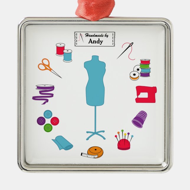 Customize the Label Sew Right Metal Ornament (Front)