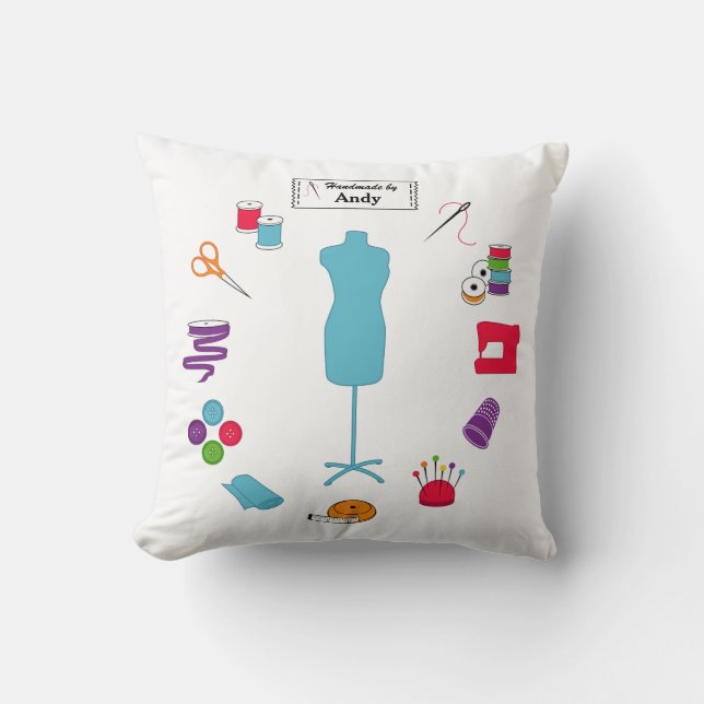 Customize the Label Sew Right Throw Pillow (Front)
