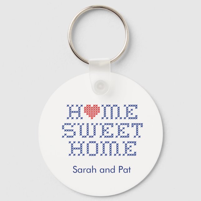 Customize the name. Home Sweet Home Keychain (Front)