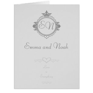 Customize the names, initials and phrase Love Cards