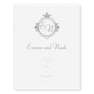 Customize the names, initials and phrase Love Temporary Tattoos