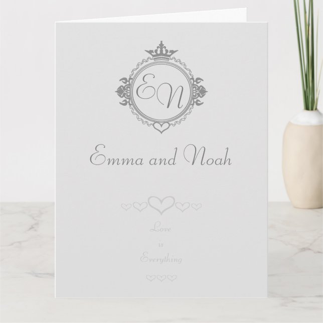 Customize the names, initials and phrase Love Thank You Card (Front)