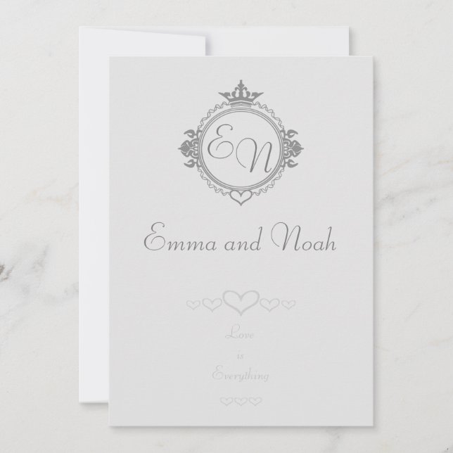 Customize the names, initials and phrase Love Thank You Card (Front)