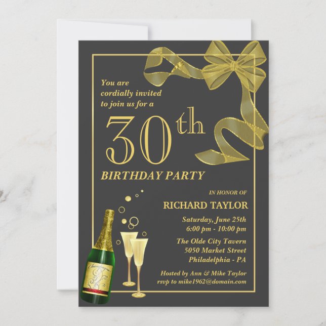 Customize the Year 30th Birthday Party Invitations (Front)