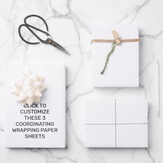 CUSTOMIZE THESE 3 COORDINATING WRAPPING PAPERS PAPER SHEETS (Front)