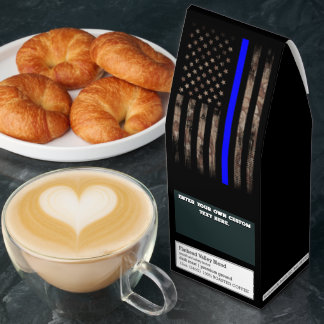 Customize Thin Blue Line Camo USA Flag Police Gift Roasted Coffee