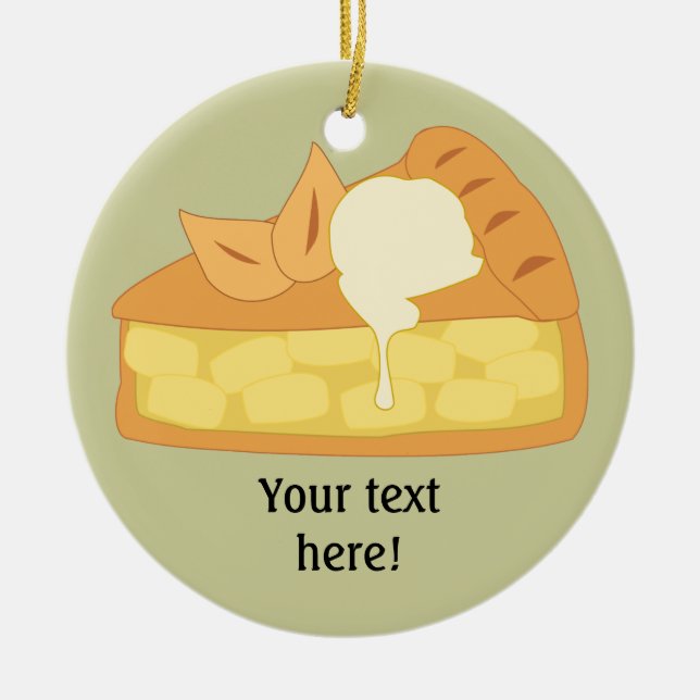 Customize this Apple Pie Slice graphic Ceramic Ornament (Front)