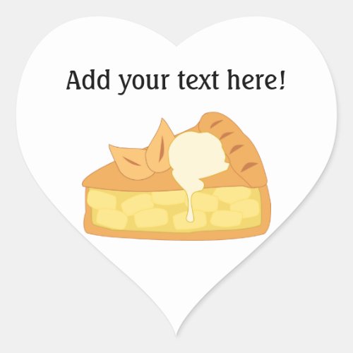 Customize this Apple Pie Slice graphic Heart Sticker