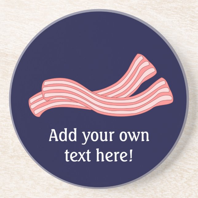 Customize this Bacon Rashers graphic Sandstone Coaster (Front)