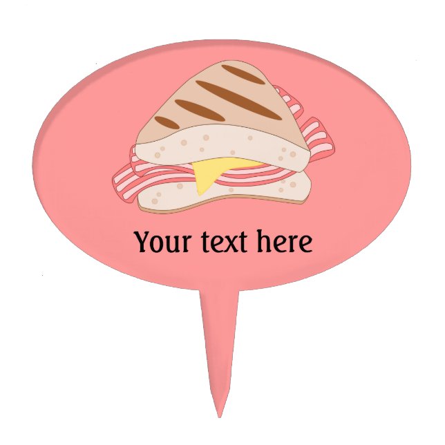 Customize this Bacon Sandwich graphic Cake Topper (Front)