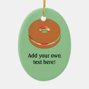 Customize this Bagel graphic Ceramic Ornament