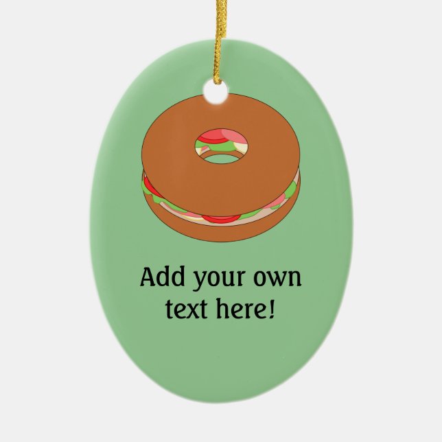 Customize this Bagel graphic Ceramic Ornament (Front)
