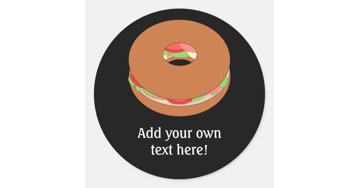 Bagel Sticker Design Customize this Bagel graphic Classic Round Sticker | Zazzle