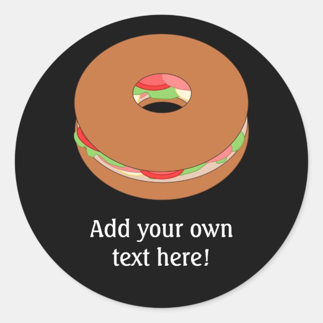 Customize this Bagel graphic Classic Round Sticker (Front)