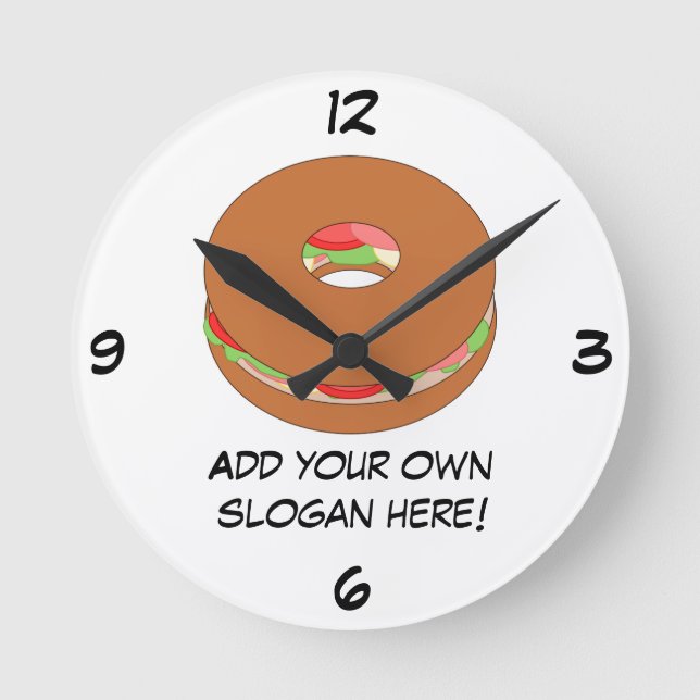 Customize this Bagel graphic Round Clock (Front)