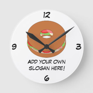 Customize this Bagel graphic Round Clock