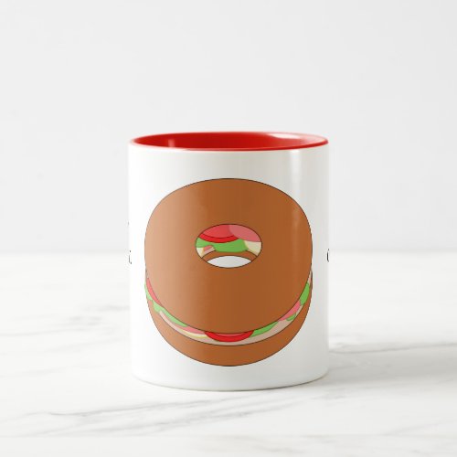Customize this Bagel graphic Two_Tone Coffee Mug