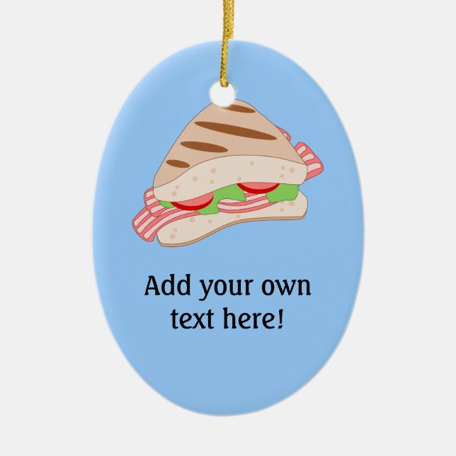 Customize this BLT Sandwich Graphic Ceramic Ornament (Front)