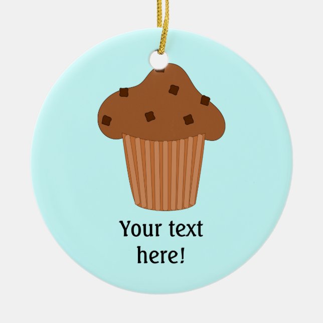 Customize this Choc Chip Muffin graphic Ceramic Ornament (Front)