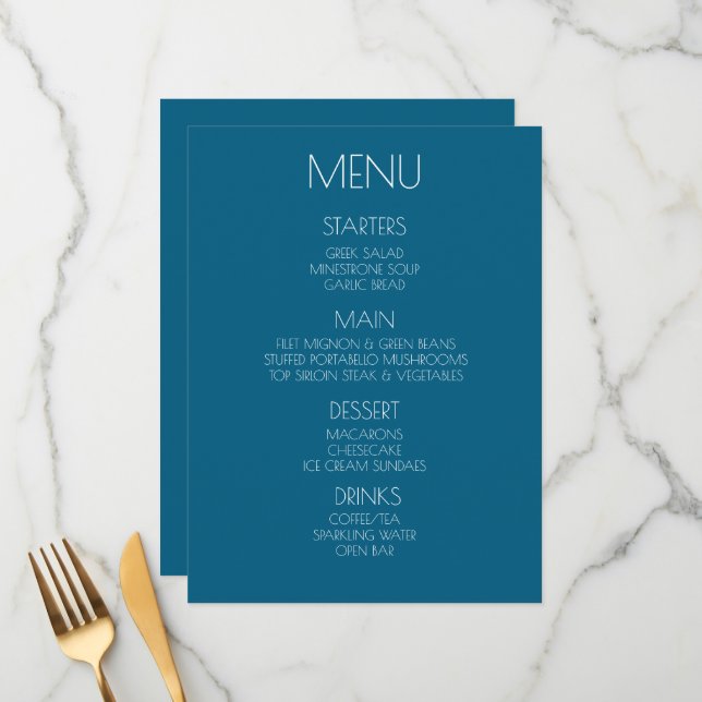 Customize This - Create Your Own Custom Menu (Front/Back In Situ)