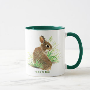 Customize this Curious Rabbit, Watercolor Animal Mug
