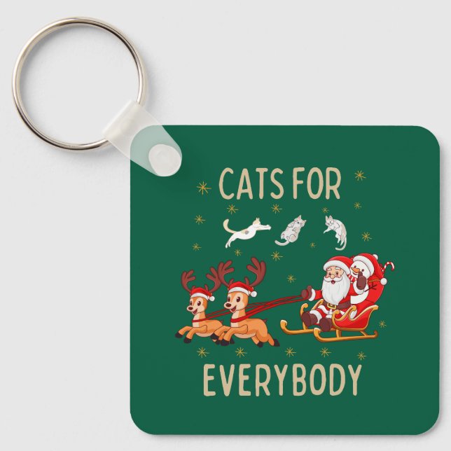 Customize This Design: Cats for Everybody Keychain (Front)