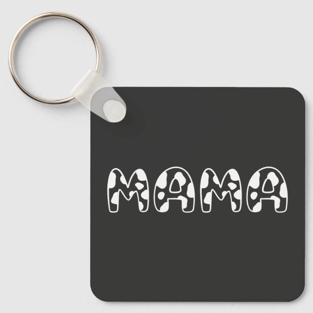 Customize This Design: Cow Mama Birthday Keychain (Front)