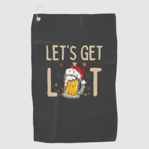 Customize This Design: Let's Get Lit Santa Hat Golf Towel