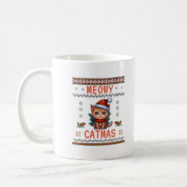 Customize This Design: Meowy Catmas Cat Christmas Coffee Mug
