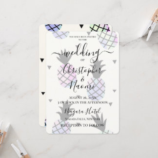 Customize This: Fun Holographic Pineapples Invitation