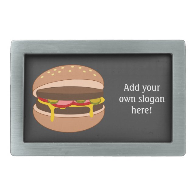 Customize this Hamburger graphic Rectangular Belt Buckle (Front)