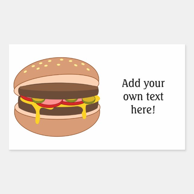 Customize this Hamburger graphic Rectangular Sticker (Front)