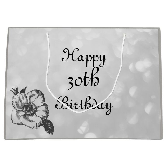 Customize this Happy 30th Birthday Large Gift Bag (Front)