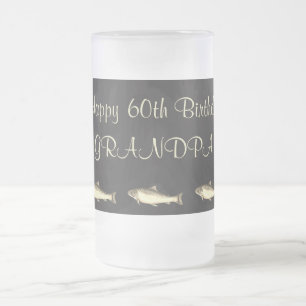 Customize this Happy 60th Birthday Grandpa Frosted Glass Beer Mug
