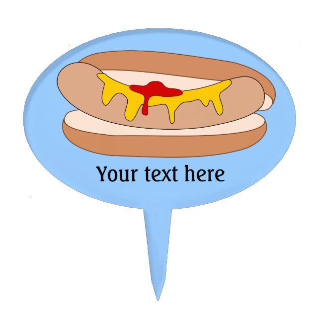 Customize this Hot Dog graphic Cake Topper (Front)