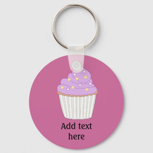 Customize this Lilac Cupcake graphic Keychain