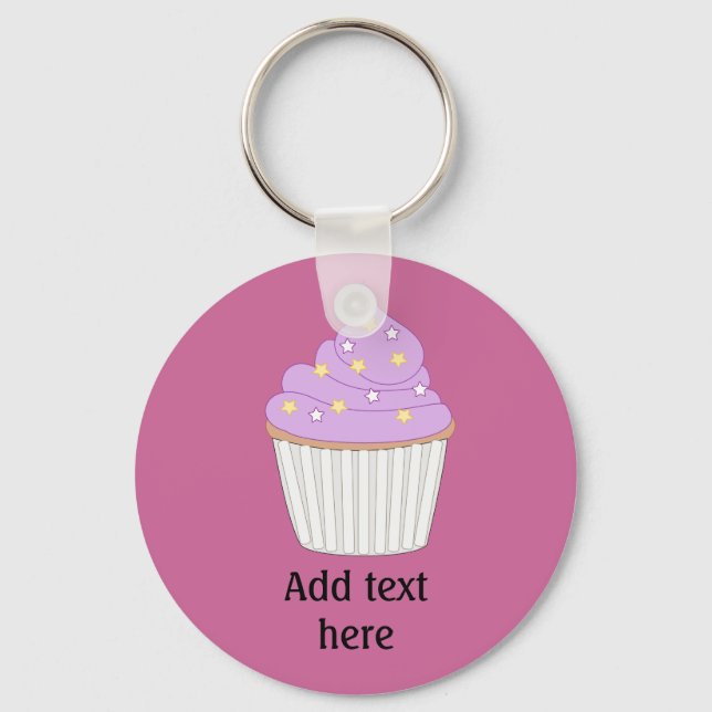 Customize this Lilac Cupcake graphic Keychain (Front)