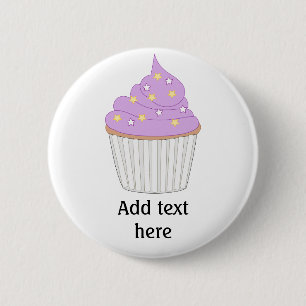 Customize this Lilac Cupcake graphic Pinback Button