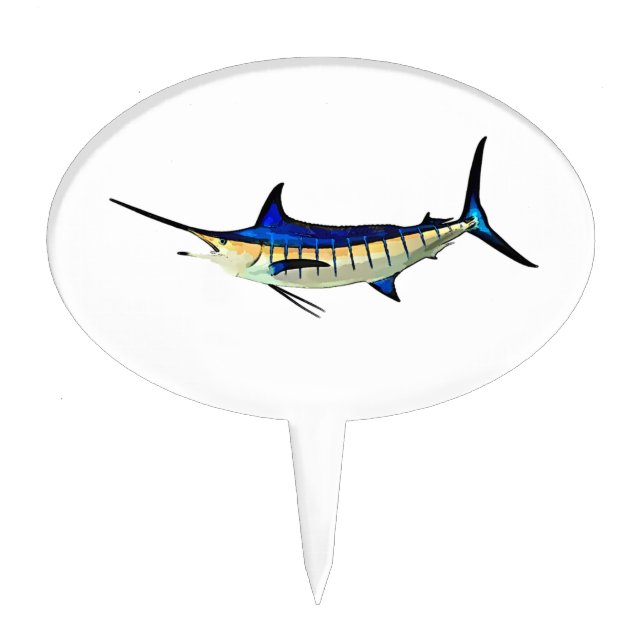 Customize this Marlin with your Boat Name Cake Topper (Front)